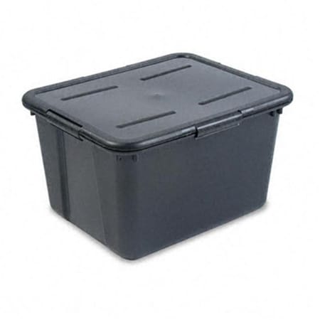 Workstationpro File Tote With Lid  Legal/Letter  Plastic  19 x 15-1/2 x 11  Black TH193353
